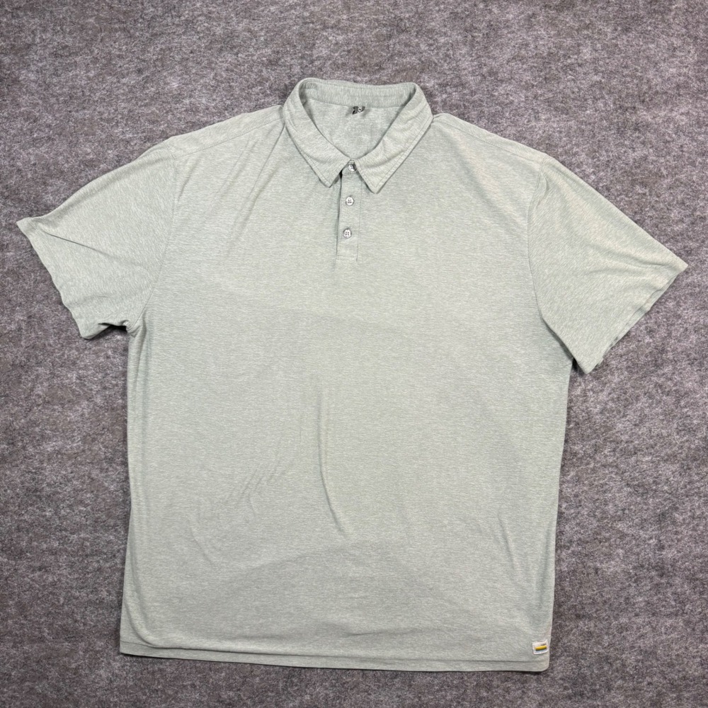 Vuori Strato Tech Polo Mens XXL Heather Sage Green Short Sleeve Golf Athleisure